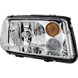 Passenger Side Headlight, without Bulb, Halogen, Clear Lens, with Fog Light Holes, CAPA Certified