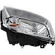 Passenger Side Headlight, without Bulb, Halogen, Clear Lens, with Fog Light Holes, CAPA Certified
