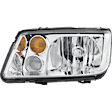Driver Side Headlight, without Bulb, Halogen, Clear Lens, with Fog Light Holes, CAPA Certified