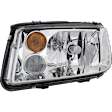 Driver Side Headlight, without Bulb, Halogen, Clear Lens, with Fog Light Holes, CAPA Certified