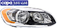 Passenger Side Headlight, with Bulb, Halogen, Clear Lens, CAPA Certified