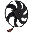 A/C Condenser Fan - Passenger Side Fan Blade and Motor, 200-Watt Motor