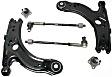 Front, Driver and Passenger Side, Lower Control Arm, Includes (2) Ball Joint, (2) Control Arm, and (2) Tie Rod Assembly