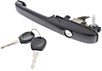 Front, Passenger Side Textured Black Exterior Door Handle, With Key Hole