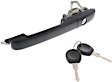 Front, Driver Side Textured Black Exterior Door Handle, With Key Hole