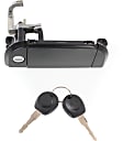 Front, Passenger Side Exterior Door Handle, Smooth Black, With Key Hole, With Key Set