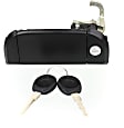 Front, Driver Side Exterior Door Handle, Smooth Black, With Key Hole, With Key Set