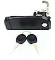 Front, Driver Side Exterior Door Handle, Smooth Black, With Key Hole, With Key Set