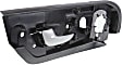 Front, Driver Side Black bezel with silver lever Interior Door Handle