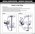 2004 Volvo S40 T5 - Front, Passenger Side Power Window Regulator, With Motor, Old Body Style