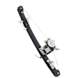 Rear, Passenger Side Power Window Regulator, With Motor