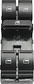 2008 Volkswagen Rabbit - Front, Driver Side Window Switch, 4-Door, Black, 5 Buttons