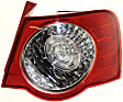 Passenger Side Tail Light, with Bulb, Halogen, Clear and Red Lens, Sedan