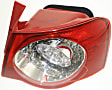 Passenger Side Tail Light, with Bulb, Halogen, Clear and Red Lens, Sedan