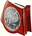 Driver Side Tail Light, with Bulb, Halogen, Clear and Red Lens, Sedan