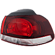 Passenger Side, Outer Tail Light, without Bulb, Halogen, Clear and Red Lens