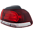 Passenger Side, Outer Tail Light, without Bulb, Halogen, Clear and Red Lens