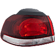 Driver Side, Outer Tail Light, without Bulb, Halogen, Clear and Red Lens