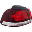 Driver Side, Outer Tail Light, without Bulb, Halogen, Clear and Red Lens