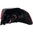 Driver Side, Outer Tail Light, without Bulb, Halogen, Clear and Red Lens