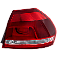Passenger Side, Outer Tail Light, with Bulb, Halogen, Clear and Red Lens, CAPA CERTIFIED