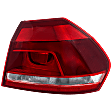Passenger Side, Outer Tail Light, with Bulb, Halogen, Clear and Red Lens, CAPA CERTIFIED