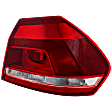 Passenger Side, Outer Tail Light, with Bulb, Halogen, Clear and Red Lens, CAPA CERTIFIED