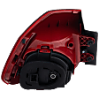 Passenger Side, Outer Tail Light, with Bulb, Halogen, Clear and Red Lens, CAPA CERTIFIED