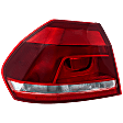Driver Side, Outer Tail Light, with Bulb, Halogen, Clear and Red Lens