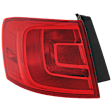 Driver Side, Outer Tail Light, with Bulb, Halogen, Red Lens, Hybrid (13-14)/Sedan(11-18), CAPA CERTIFIED
