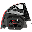 Passenger Side, Outer Tail Light, with Bulb, Halogen, Clear Lens, Sedan