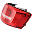 Passenger Side, Outer Tail Light, with Bulb, Halogen, Clear and Red Lens, Mounts On Body, Hybrid SEL Premium Model, Production Date Up To June 28 2015, CAPA Certified