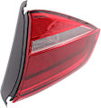 Passenger Side, Inner Tail Light, with Bulb, Halogen, Clear and Red Lens, Hybrid SEL Premium Model, CAPA Certified