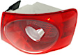 Passenger Side, Outer Tail Light, with Bulb, Halogen, Red Lens