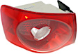 Driver Side, Outer Tail Light, with Bulb, Halogen, Red Lens