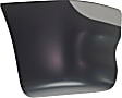 Front, Passenger Side Bumper End, Painted Black and Silver Plastic