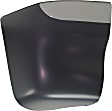 Front, Passenger Side Bumper End, Painted Black and Silver Plastic