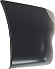 Front, Passenger Side Bumper End, Painted Black and Silver Plastic