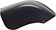 Front, Passenger Side Bumper End, Painted Black and Silver Plastic