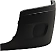 Front, Driver Side Bumper End, Painted Black Plastic