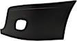 Front, Driver Side Bumper End, Painted Black Plastic