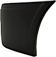Front, Driver Side Bumper End, Painted Black Plastic