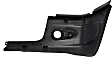 Front, Passenger Side Bumper End, Painted Black Plastic