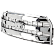 Grille Shell and Insert, Chrome Shell with Painted Silver Insert CAPA Certified