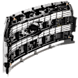 Grille Shell and Insert, Chrome Shell with Painted Silver Insert CAPA Certified