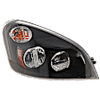 2008-2017 Freightliner Cascadia - Passenger Side Headlight, with Bulb, LED, Black Interior, without Daytime Running Light