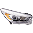 Passenger Side Headlight, without Bulb, Halogen, Chrome Interior, CAPA Certified