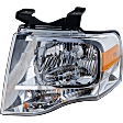 Driver Side Headlight, with Bulb, Halogen, Clear Lens, 8 Cyl., 5.4L Engine