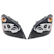 2008-2017 Freightliner Cascadia - Driver and Passenger Side Headlights, with Bulbs, LED, Chrome Interior