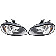 Driver and Passenger Side Headlights, without Bulbs, Halogen, Black Interior